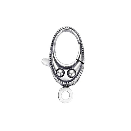 Black & Silver Tone Oxidized 925 Sterling Silver Swivel Oval Clasp Lock Keychain Clasp Ring Unique Jewelry Lobster Connector