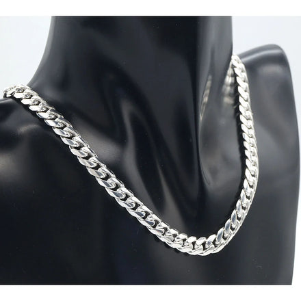 Wholesale Big Cuban Curb Chain 6.6mm 20 22inch Factory Price Simple Real 925 Sterling Silver Necklace for Men