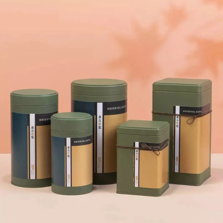 Chinese Style Culture Art Storage Packaging Gift Set Tin Box Square Tea Storage Flower Coffee Cans Metal Tin Box