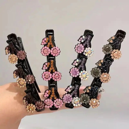 Wholesale Crystal Cherry Hair Clips with Small Hair Bangs Clips Luxury Hair Band Womens Rhinestone Resin Headbands