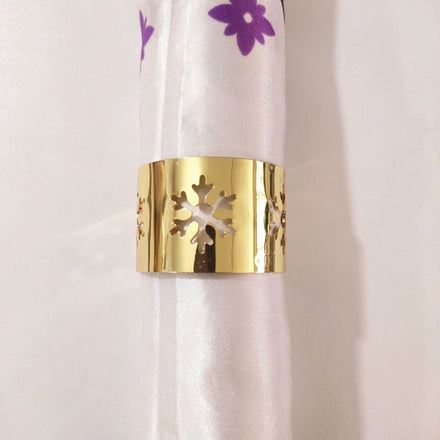 Manufacturer Hotel Metal Gold Napkin Ring Buckle Christmas Snow Mouth Cloth Paper Towel Holder Set Wholesale