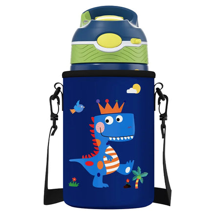 On Stock Kids Insulated Neoprene Water Bottle Carrier Bag Sleeve Holder Food Insulated Lunch Box Letter Accept Customized Logo