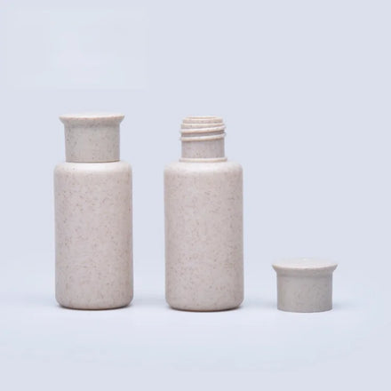 30ml Biodegradable Wheat Straw Cosmetic Shampoo Bottle with Flip Top Cap and PLA Material