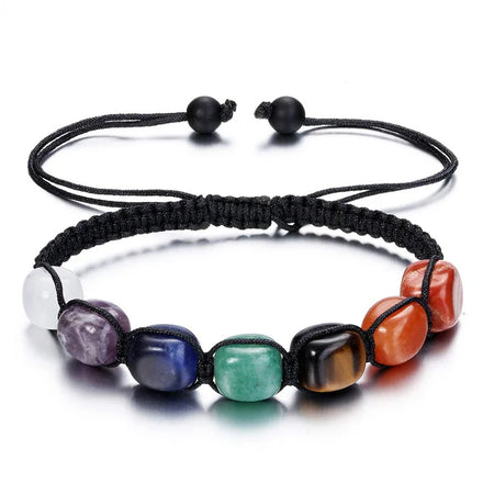 Tailai 7 Chakra Reiki Healing Crystals Stretch Bracelet Natural Gemstone Energy Balancing Yoga Beads Bracelet for Women.