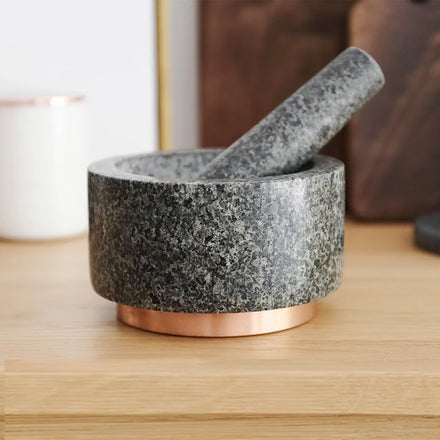 Natural Stone Black Base Mortar Pestle Garlic Masher Food Seasoning Grinder Kitchen Herb Spice Tools Eco-Friendly Polished