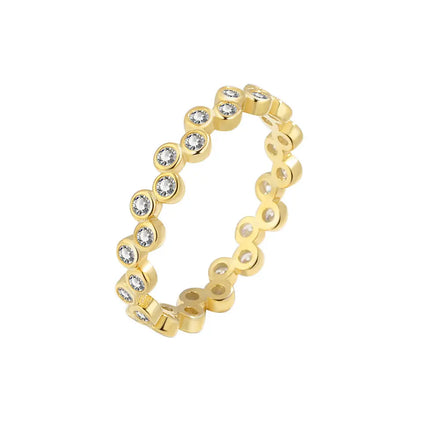 Daidan Zircon Rings Women White Gold Plated 925 Stackable Pave S925 Silver Rings