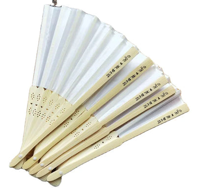 [I AM YOUR FANS]Hot Sale Wedding Silk Hand Fans Wedding Gifts Bamboo Folding Fans Wedding Favors