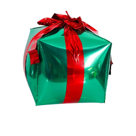 24Inch 4D Christmas Gift Box Foil Balloon Shopping Mall Decorative Christmas Party Decorations Supplies Balloon