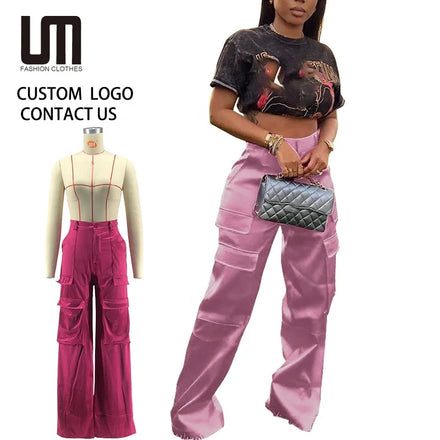 2025 Hot Selling Women Cargo Pants - High Waist Casual Trousers (Baggy Pants with Multi-Pockets Trendy Loose Fit Summer Pants)