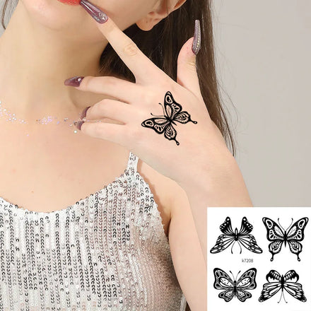 Wholesale Disposable Butterfly Temporary Body Art Tattoo Sticker Luxury Waterproof Flower Sticker Makeup Fake Temporary Tattoo