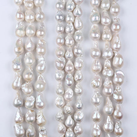 Wholesale 14-20mm Natural White Baroque Freshwater Pearl Strands Loose Pearls