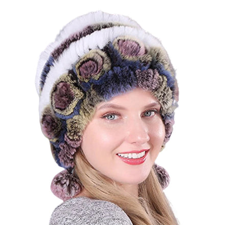 Wholesale Warm Thickened Fur Earflap Hat Autumn and Winter Round Knitting Women's Hat