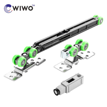Modern Factory Production Cabinet Sliding Door Roller Fittings with Nickel Finish and 80kg Capacity for Wooden Doors
