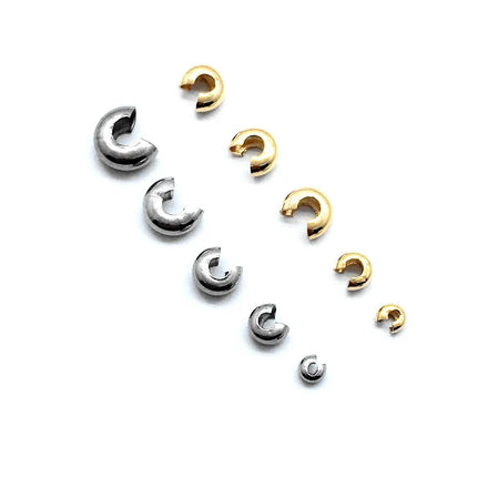 Wholesale Stainless Steel Moon Shape Beads 3mm-7mm Loose Spacer Crimp & End Beads for Jewelry Making