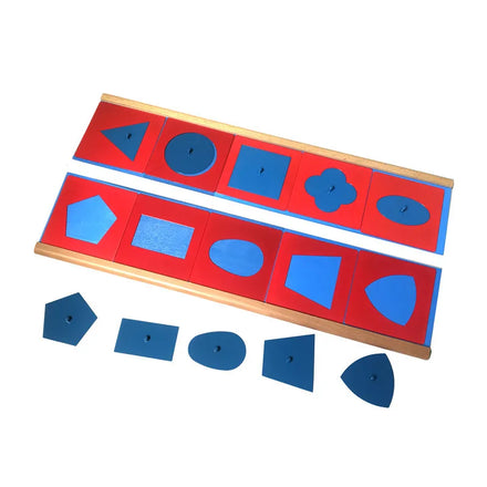 HOYE CRAFT Montessori Wood Geometric Insets Set Shape Sensorial Toy Montessori Metal Insets