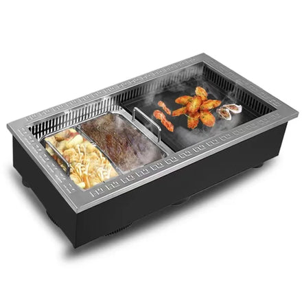 Korean Electric Grill Smokeless Bbq Grill Indoor Table Top Embedded Hot Pot Bbq Grills