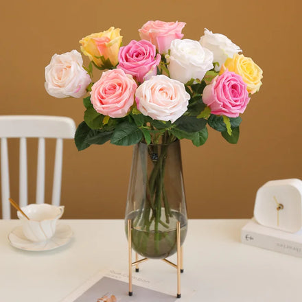 AF0074 Luxury Wedding Artificial Silk Flowers Real Touch Rose Flower Latex Centerpiece Flower Decoration