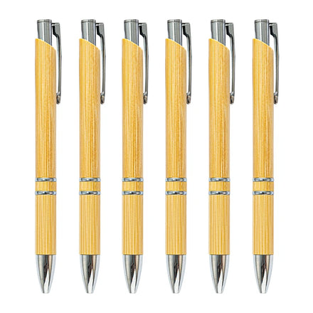 JH Brand Personalized Eco Friendly Wooden Bamboo Pen With Two Silver Rings