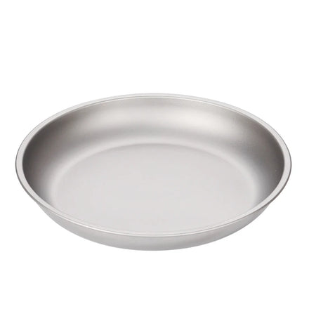 Titanium Pan Single Layer Plate 8.7 Inch Dish Plate Portable Household Kitchen Camp Kitchen Cooking Plate