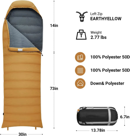 WOQI Factory Direct Winter Outdoor Cotton Sleeping Bag Ultra-light Thickening Warm Hiking Warm Sleeping Bag