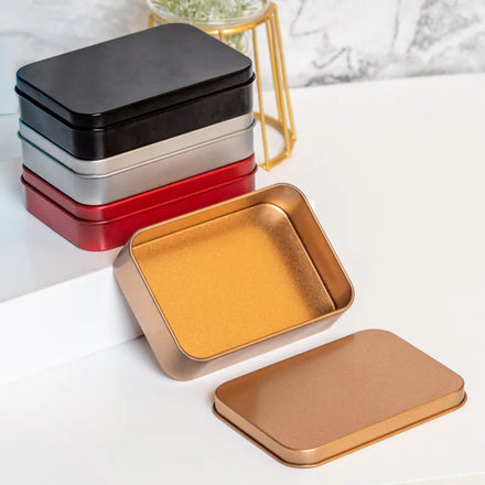 Custom Rectangle Tinplate Metal Candy Gift Packaging Tin Box