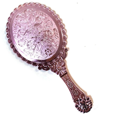 European Style Portable Vanity Mirror Retro Pattern Mirror for Eyelash Hand-held Metal Makeup Mirror For Eyelash Extension Tools
