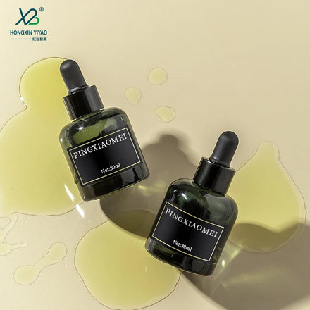 New Custom 20ml 30ml Semicircle Glass Screen Printed Skin Care Serum & Eye Drop Dropper Bottle