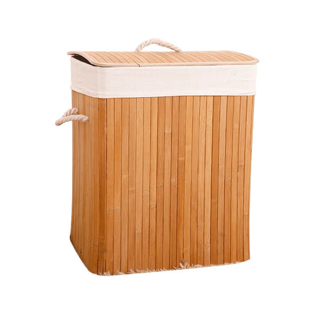 Hot Sale Luxury Bamboo Minimalist Rectangular Laundry Basket for Kids Clothing and Toy Storage