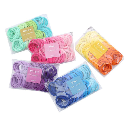 50PCS/Set Girls Hair Bands 4cm Simple Solid Colors Elastic Headband Hair Ropes Hair Band for Women