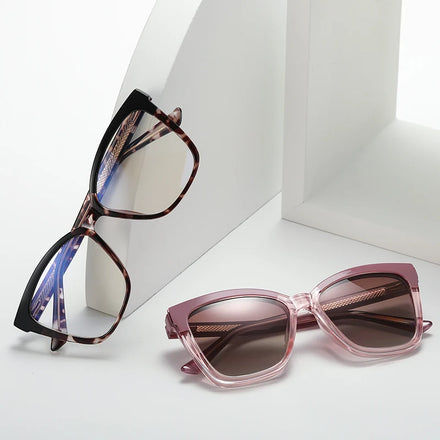 MS 81037 Fashionable Women's Large Frame Sunglasses Designer Polarized Glasses Clip-on Sunglasses Customized Logo