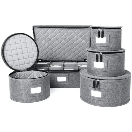 Stackable Hard Shell Polyester Storage Containers for Dinnerware Kitchen Set-Europe Style Rolling Type