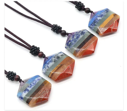 Fashion Orgonite Jewelry Healing Crystal Natural Stone 7 Chakra Necklace Star of David Crystal Necklace