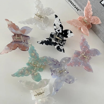 French Style Super Fairy Three-dimensional Butterfly Hair Claw Clips Elegant Flora Acetate Hair Clip Colorful Decorative Girls