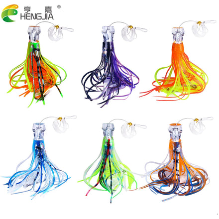 Hengjia 70g 100g Premium Marlin Tuna Resin Head Skirted Trolling Big Game Fishing Lures