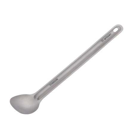 chinese products Long Handle Spoon 220mm Pure Titanium Spoon with Polished /sanblasted Scoop Ultralight Titanium Camping Tableware Chinese Products