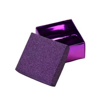 Custom Luxury Square Glitter Purple Paper Necklace Pendant Bracelet Ring Pouch Accessories Jewelry Packaging Gift Box