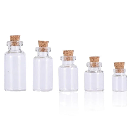 Wholesale 100pcs 0.5ml 1ml 3ml Clear Glass Bottles Wooden Cork Hot Stamping Custom Color Shape Carton Packing Candle Gift