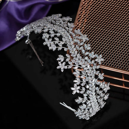Hot Sale European Elegant CZ Beauty Pageant Tiaras Popular Cubic Zirconia Wedding Headpiece BC5812