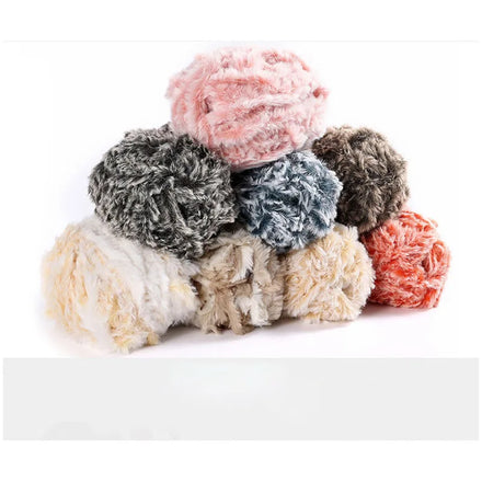 Abundant Stock 100% Polyester Fluffy Feather Faux Fur Fancy Dyed Hand Knitting Yarn for Socks & Sewing Wholesale