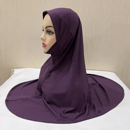 JHUIFVS Islamic Women's Jersey Fabric Summer Hijab Under Scarf with Bone Bonnet and Ninja Design-Four Seasons Adult Headscarf