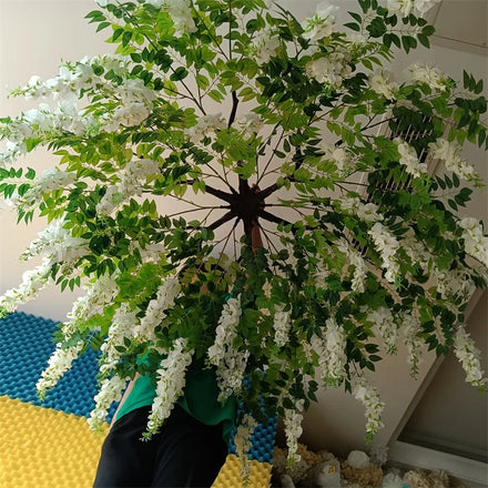 New Design G-2020 Artificial Silk Wisteria Hanging Ceiling Flowers for Wedding Decoration