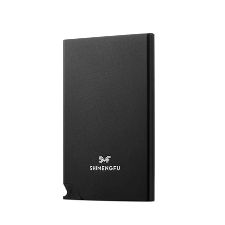 Custom Men's Minimalist Aluminium Alloy RFID Wallet-up Protector Card Holder Cover Case No-Closure Lightweight 70g Secure Card
