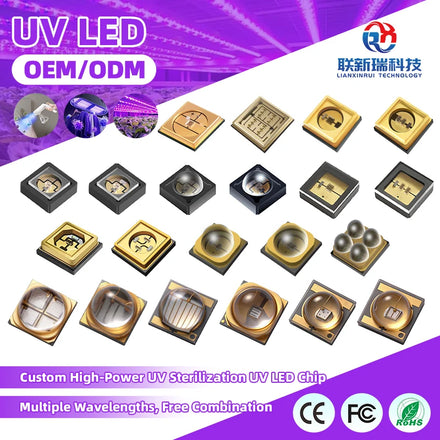 Custom High-Power UV Sterilization Lamp Beads Medical Disinfection with LED & UVC Wavelengths 265nm & 280nm Model 6868