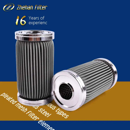 Stainless SS 304 316 Pleated Cartridge Filter Valco Melton Hotmelt Pump Suction Vacuum Hydraulic Machine Oil Filter
