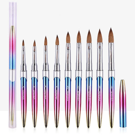 2022 Kolinsky 100% Pure 8 10 12 14 16 Custom logo Acrylic Nail Brush Crimped Round Pincel Mink Hair Original