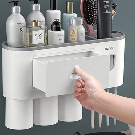 Magnetic Toothbrush Holder Bathroom Accessories Automatic Toothpaste Squeezer Dispenser for Home Bathroom Sets Storage