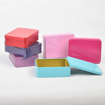 Customized Rectangle Tin Cans Multiple Colors Metal Gift Tin Box for Packing