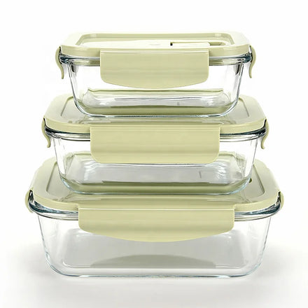 Reusable Leakproof Airtight Food Storage Container Set Glass Jar Packaging Bento Boxes Custom Tin Lunch Box