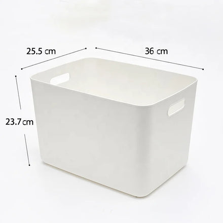 Injection-Molded Eco-Friendly PET Plastic White Rectangle-Shaped Modern Multifunctional Storage Basket Shoes Box Home Decor 1-3L