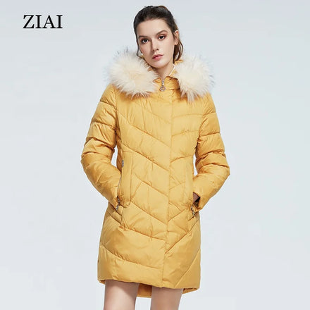 New Fashion Long Women Duck Down Coat With Scarf Winter Clothes for Women Waterproof Puffer Coat Woman Winter